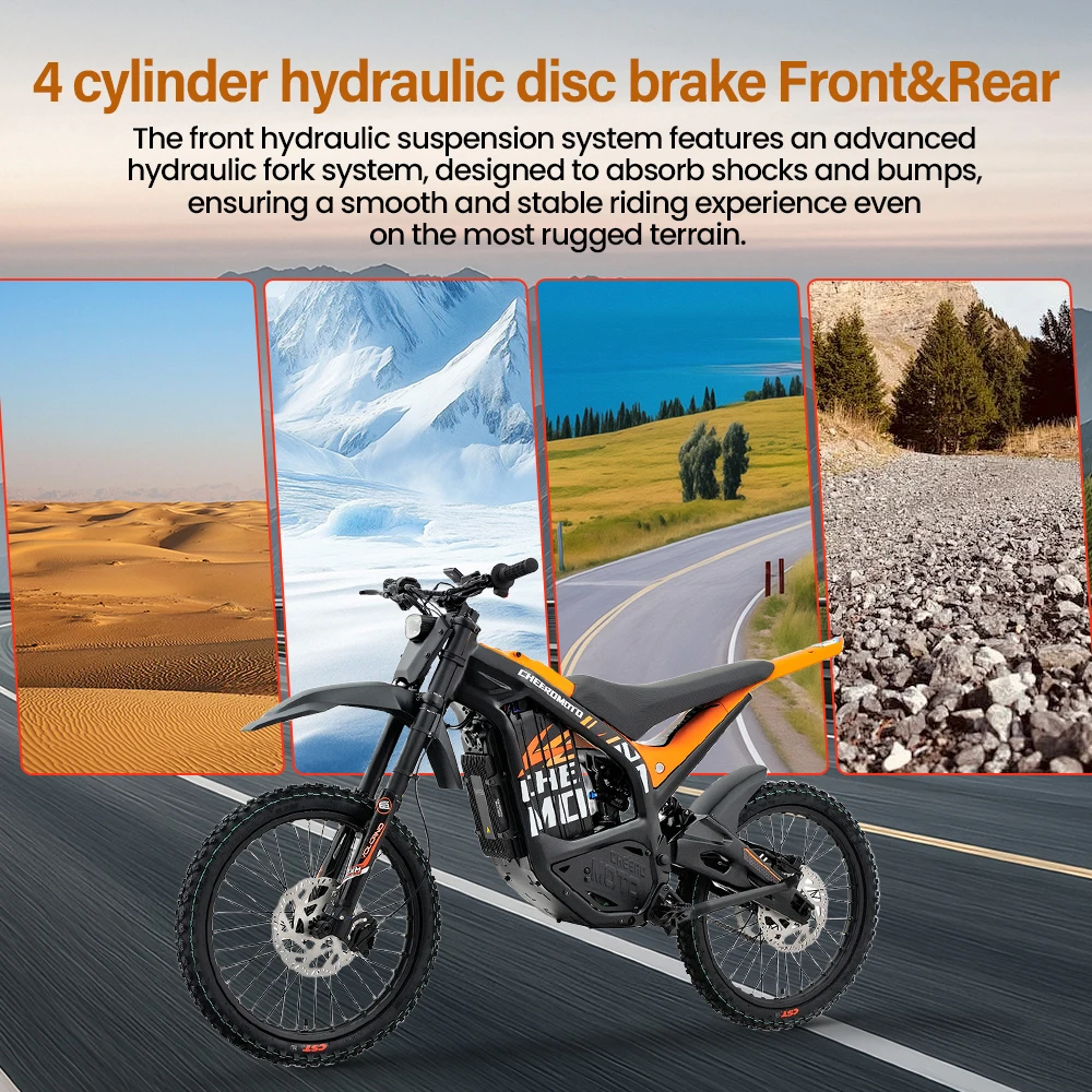 Cheerdmoto الكهربائية الترابية دراجة منتصف محرك المحرك 72 فولت/30AH/6000 واط دراجة نارية كهربائية الفرامل الهيدروليكية دراجة كهربائية