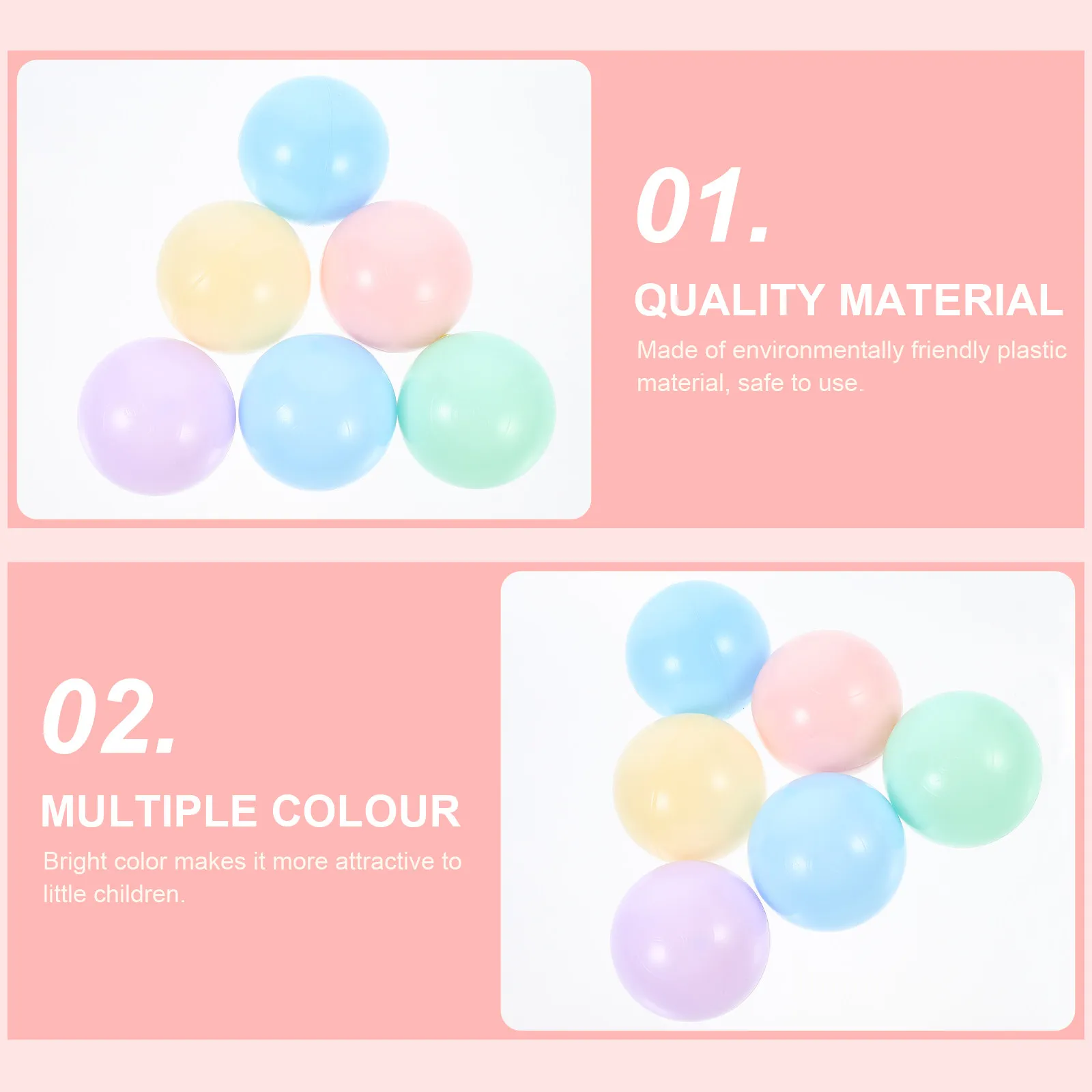 25Pcs Macaron Ocean Balls 5.5cm Safe Non Toxic Plastic for Toddlers Hand Eye Coordination Development Ball Pit Playpen Kiddie