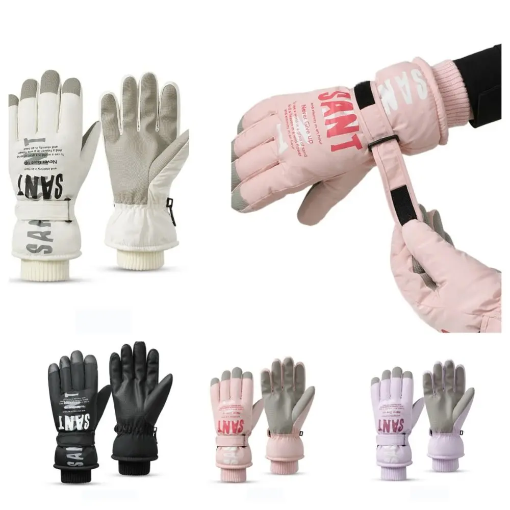 Moda à prova de vento feminino luvas de esqui à prova dwaterproof água quente inverno ciclismo luvas de esqui dedo cheio tela sensível ao toque snowboard luvas masculino