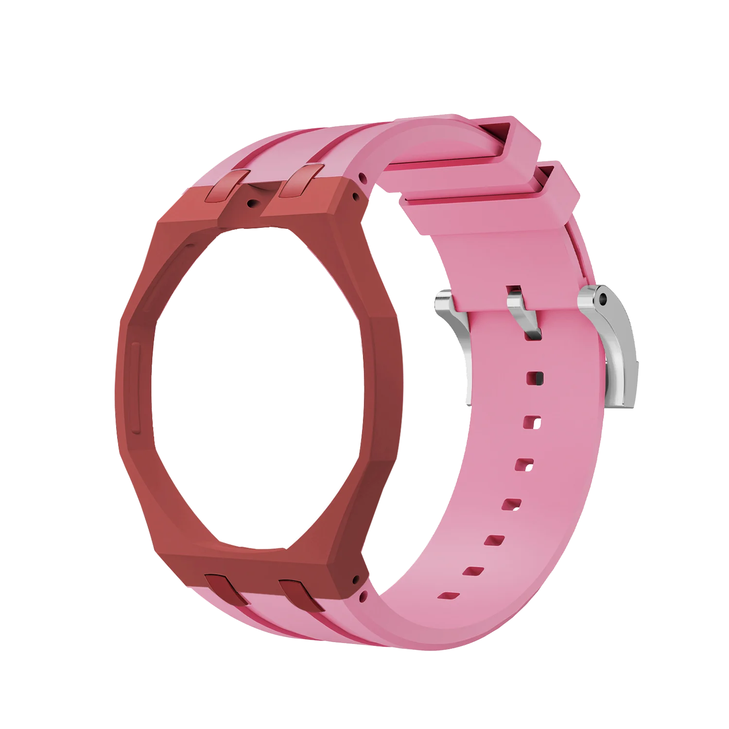 2in1 Bioceramic Case&Silicone Strap For Swatch x AP Royal pop Pocket watch bands Modification kit integrated Silicone Wirstband