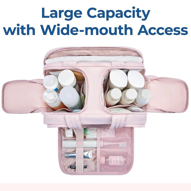 Large Capacity Makeup Bag Women Portable Travel Skincare Toiletry Storage Organizer Lady Handbag Zipper Cosmetic Cases Wash Bags