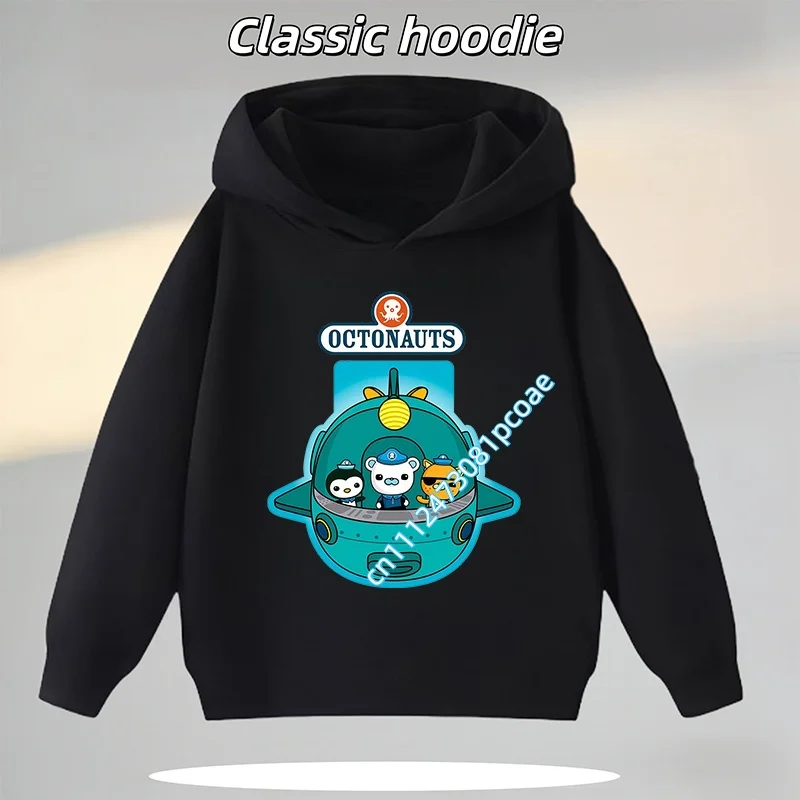 2026 Children's Hooded Sweatshirt - Octonauts Boys' Sport Shirt - Girls' Casual Top - Cartoon Print - Fall/Winter Long Sleeve