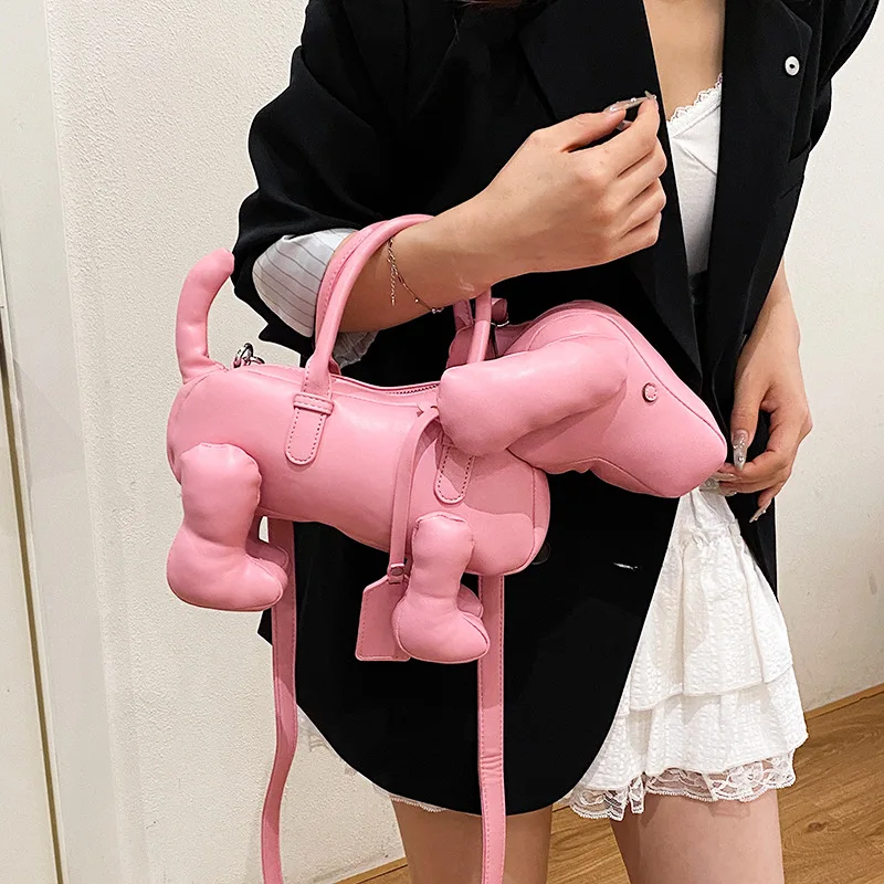 

Women's Fashion Creative Design Cute Dachshund Handbag PU Soft Leather Shoulder Messenger Bag