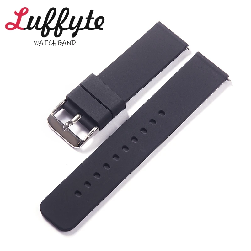 Silicone Watch Band 12mm 14mm 16mm 18mm 20mm 22mm 24mm Strap Quick Release Soft Rubber Straps Bracelets Replacement Wristband