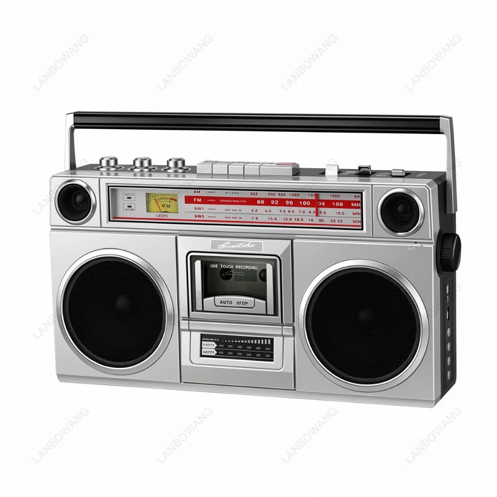 Retro 80s Cassette Recorder Multifunctional Outdoor Bluetooth Speaker Portable Tape Player FM Radio Audio Play Device
