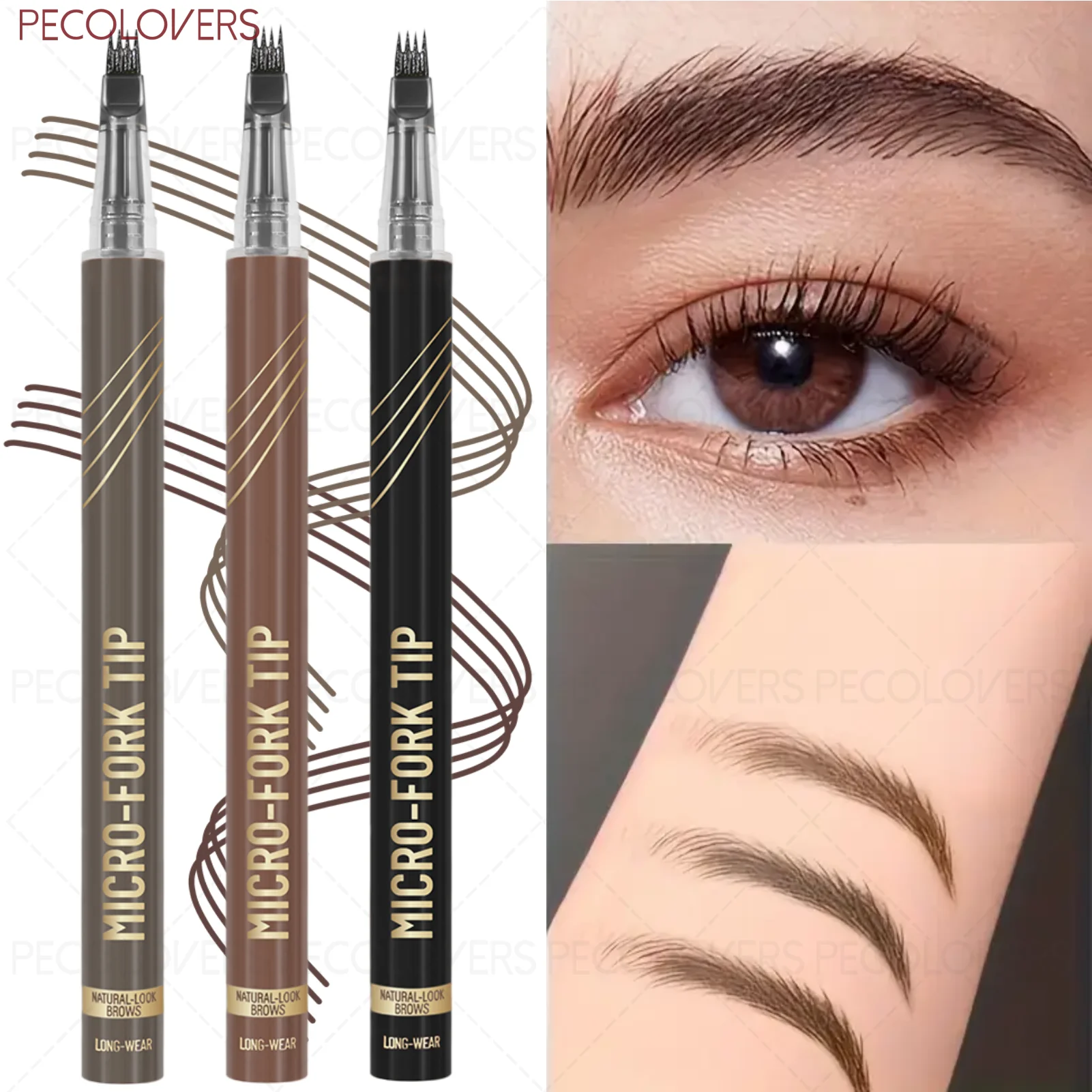 1 lápiz de cejas líquido de secado rápido, para todo tipo, aspecto de cejas 3D de simulación Natural, resistente al agua de larga duración, regalo perfecto