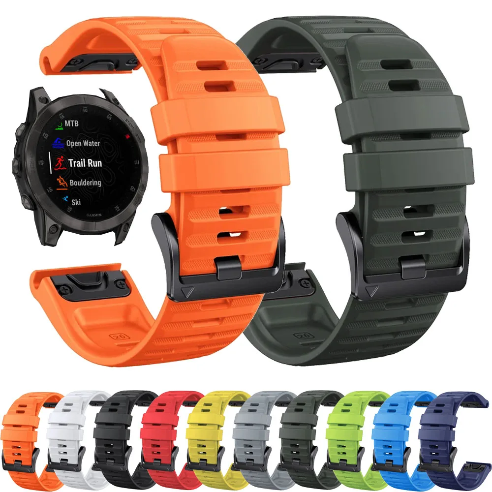 

For Garmin Tactix Delta 7 7XPro Descent Mk3i 51mm Quickfit 22/26mm Silicone Wrist Band Strap Fenix 5X 5Plus Bracelet Accessories