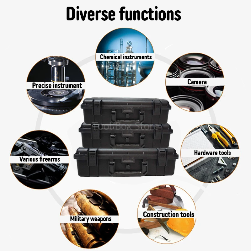 Tool Box Plastic Hard Case Box Hardware Storage Tool Case Impact Resistant Equipment Instrument Box Portable Toolbox Organizer