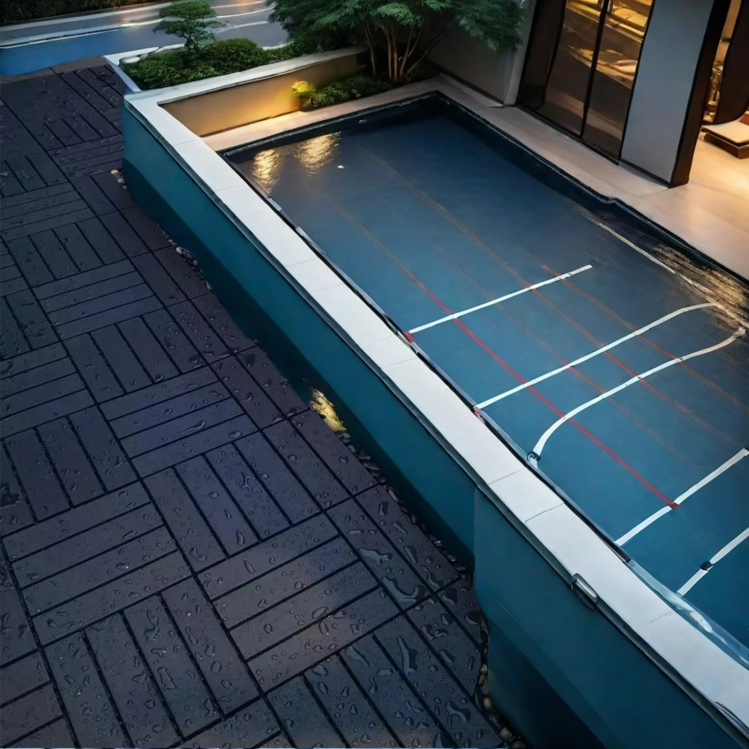 

27 Pack Interlocking Plastic Deck Tiles - 12"x12" Square - Waterproof Outdoor - Poolside Balcony Backyard Decking Tiles - Easy I