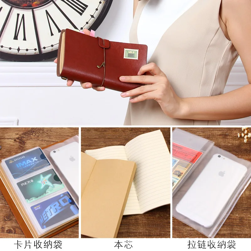 72 pages/book, A6 Notebook Simple Ins Travel Handbook Loose-leaf Diary Retro Notepad Tn Handbook Set image 2