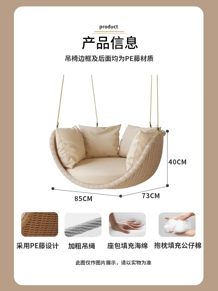 【سعر المصنع】سلة معلقة متأرجحة خارجية معلقة شرفة داخلية مقعد من الخيزران غير رسمي كرسي من الخيزران كرسي فردي داخلي شمالي #5