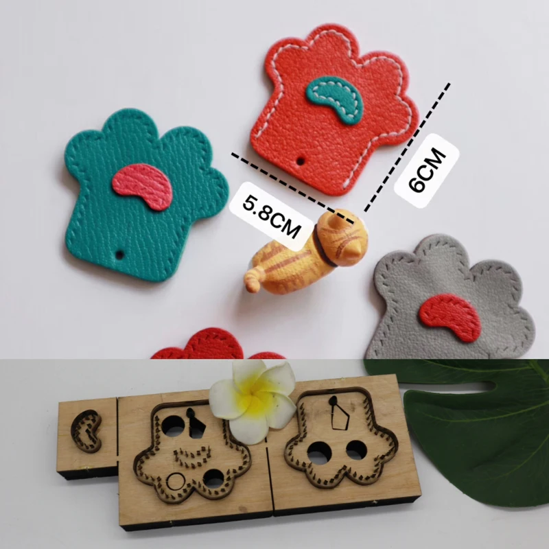 

herramientas para cuero leather craft template fabric cutter catpaw key hanging decoration die cutting knife mould hand punch