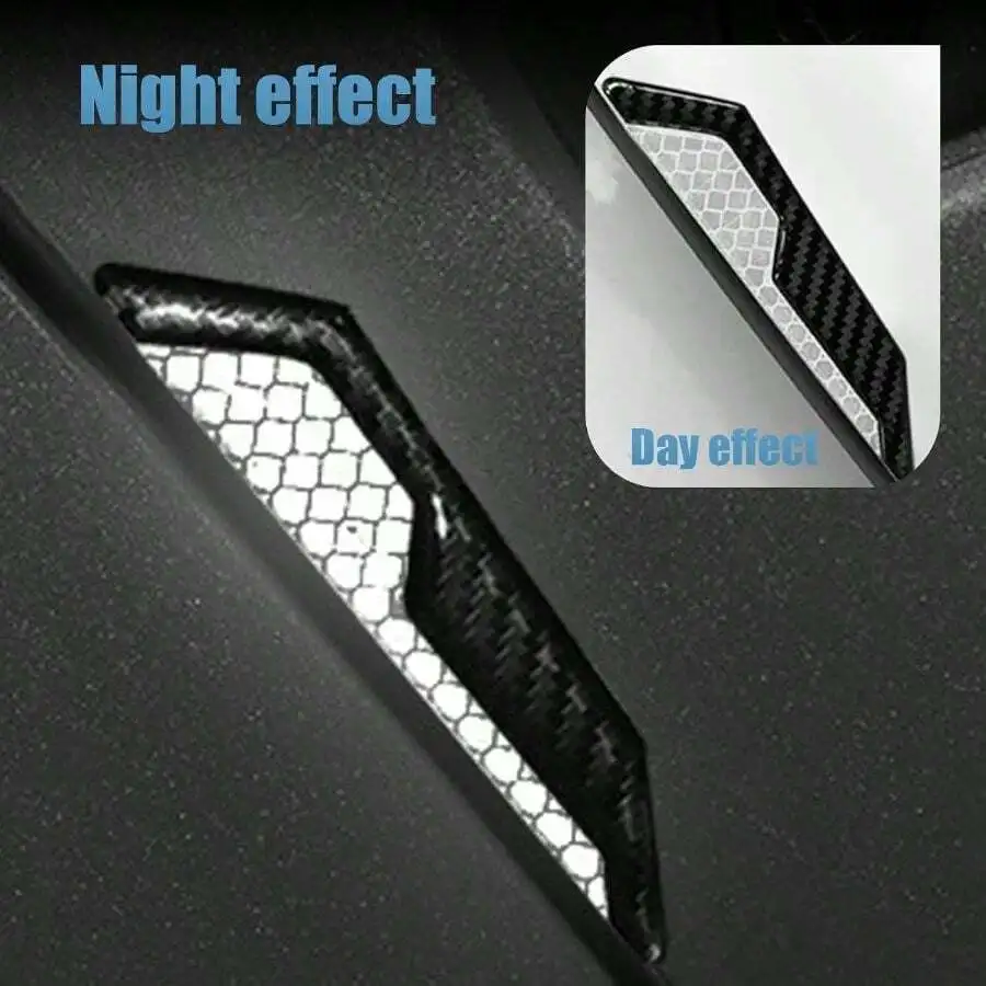 4 PCS Car Door Guard Stickers, 4.72x 1.18 Car Side Door Reflective Collision Avoidance Decor Trim, Self-Adhesive Auto Safety