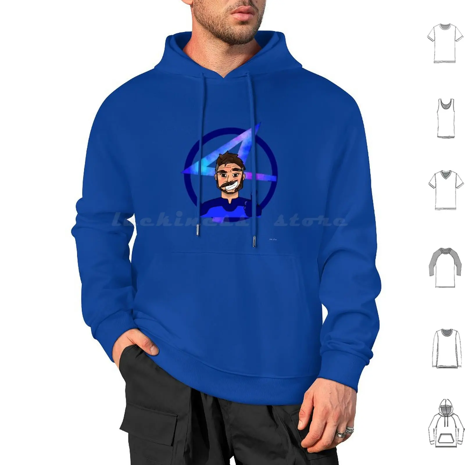 Pedro Pascal-Mr. Fantastic Hoodie cotton Long Sleeve Pedro Pascal Pedro Pascal Mr Fantastic Blue Comics Superhero Movie 60s