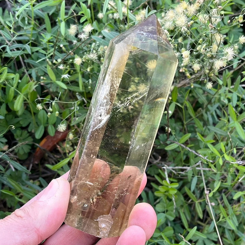 Natural Crystal Point Citrine Healing Obelisk Yellow Quartz Wand Beautiful Ornament for Home Decor Energy Stone Pyramid