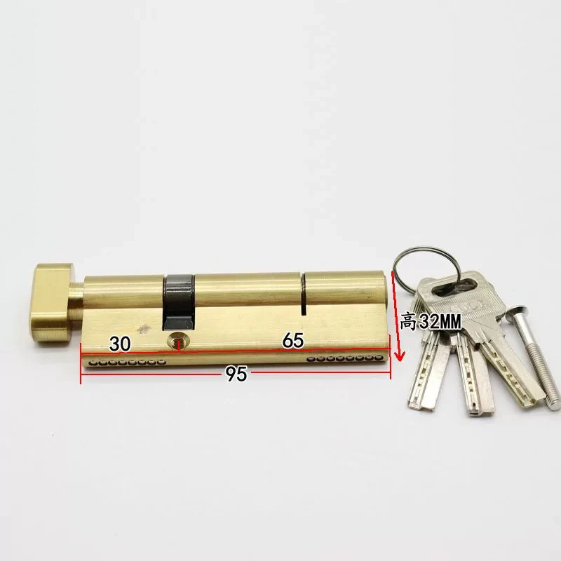 Custom Eccentric Core 70 75 80 85 90 95MM Lock Gold Bed Door Cylinder Pure Brass Door Lock Lengthened Extended