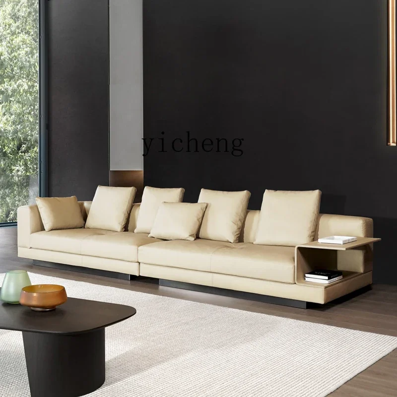L23 Minimalist Light Luxury Leather Sofa First Layer Cowhide Living Room High-end Modern Simple Large Apartment Villa Furniture