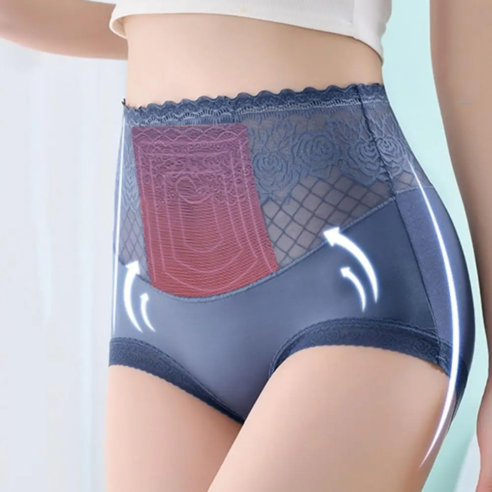 Women Lace Fine Lines Women High Waist Tummy Control Panties with Lace Detailing for Women Breathable Slim Fit for Sport