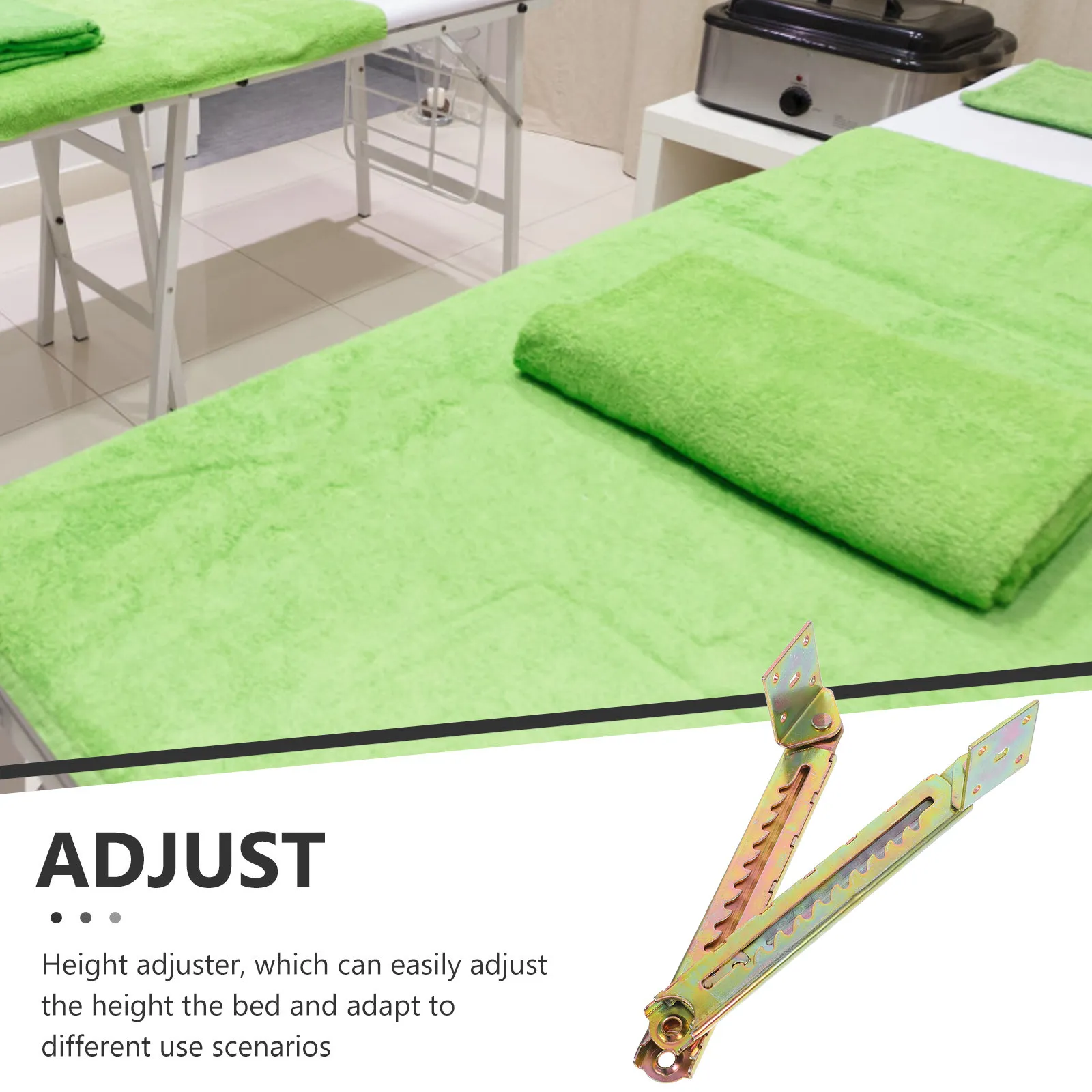 2Pcs Adjustable Furniture Single Angle Code Zinc Plated Steel Rod Bed Height Lifting Hinge Furniture Riser Bracket for Massage
