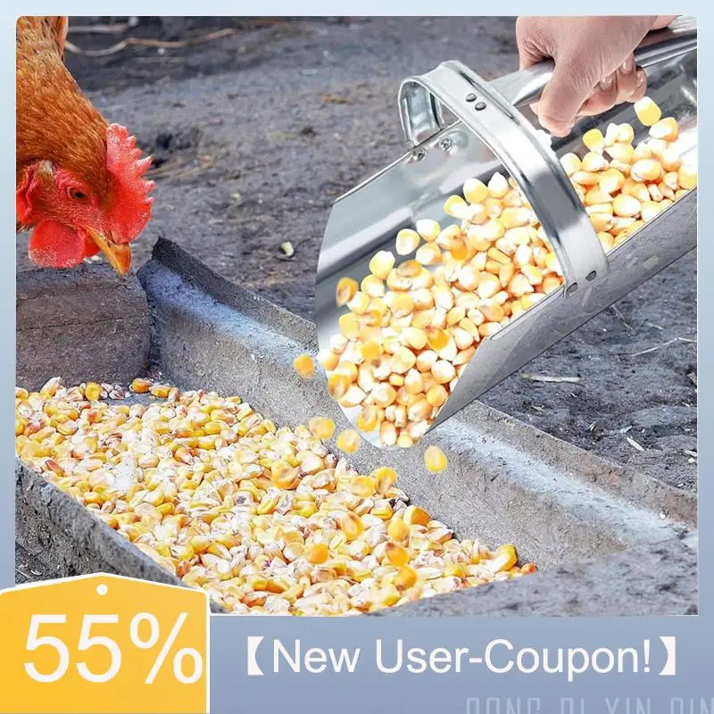 Happy New- 2Pcs Metal Feed Grain Scoop For Livestock 2 Sizes Heavy Duty Stackable Horse Feed Scoop With Handle For Gardening Far