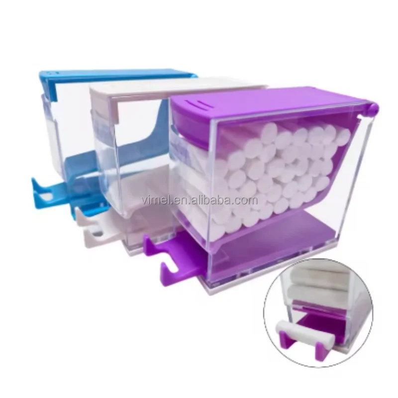 Dental Cotton Roll Dispenser Holder Press Type Box Holder Dental Swab Storage Box Dentistry Organizer Accessories Lab Supplies