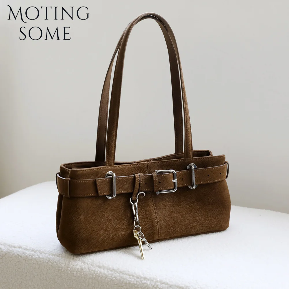 Motingsome Fashion Bags New Women Matte Genuine Leather Boston Bags Fashion Lady Natural Skin Shoulder Handbag Luxury Designer