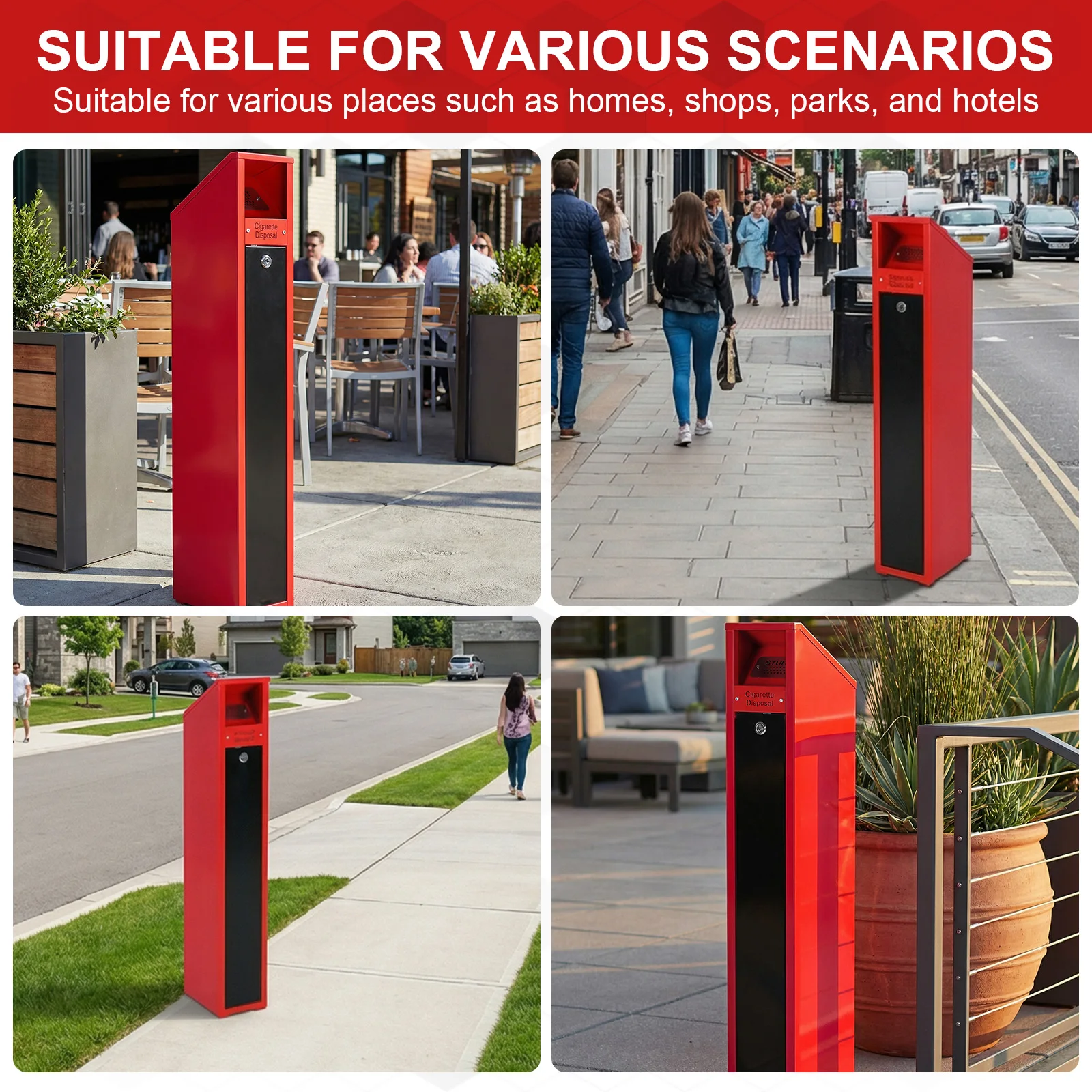 

Коммерческий контейнер для утилизации окурков с запирающейся крышкой, пепельница для ресторанов, баров, магазинов и общественных мест