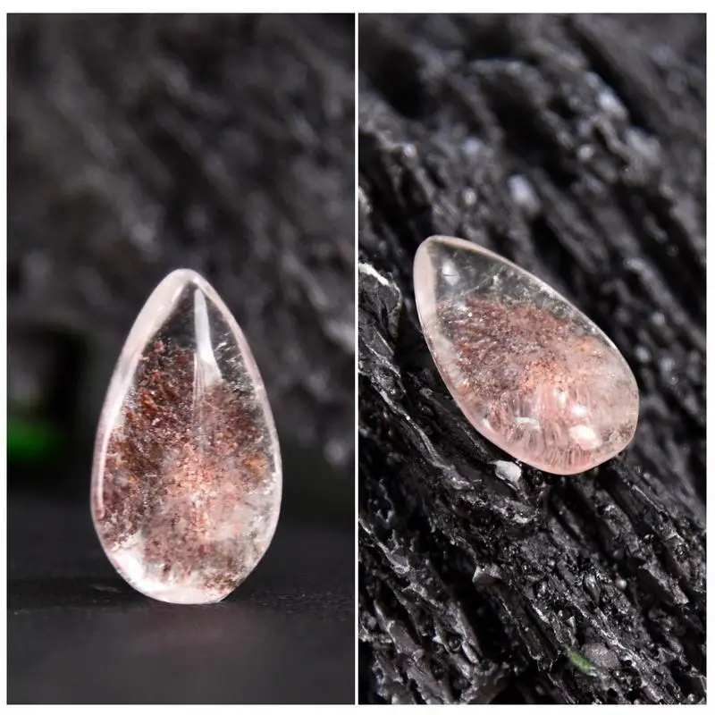 1 Pcs Natural Ghost Phantom Quartzz Crystal Gem Specimen Healing Stone Pendant Yoga Reiki Polished Heal Stone Collection Pendant