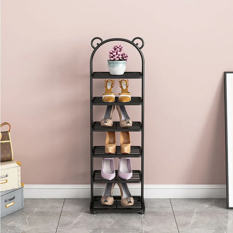 Panda Shaped Simple Shoe Rack for Household Economy Multi-layer Dustproof Space Saving Shoe Cabinet Iron Standing Drying Rack