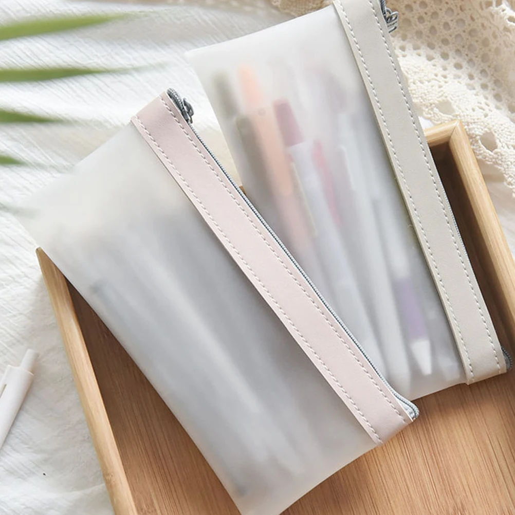 

Large Capacity TPU Pencil Case Zipper Storage Pen Bag Transparent Portable School Office Supplies Travel Small Pouch