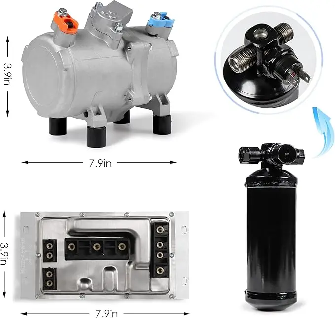 TELCOOL 12V Wall-mounted Electric Air Conditioning Kit for Trucks, Motor Homes, Vans, Buses, Excavators, Agricultural Vehicles view 4
