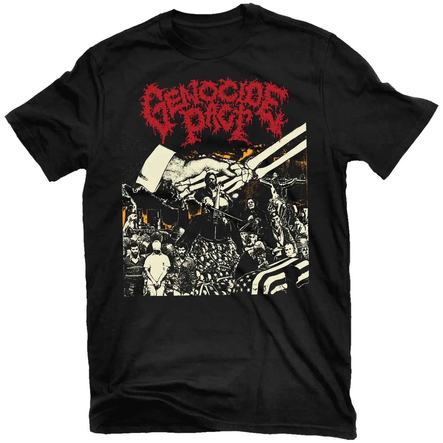 Genocide Pact Band Graphic Tee 100% Cotton Round Neck Casual Unisex T-shirt Summer Top