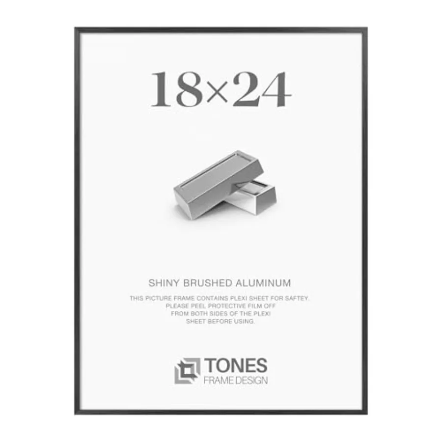 

Металлическая рамка для постеров с эффектом браширования, глянцевая рамка из алюминия для картин, для декора стен художественных галерей