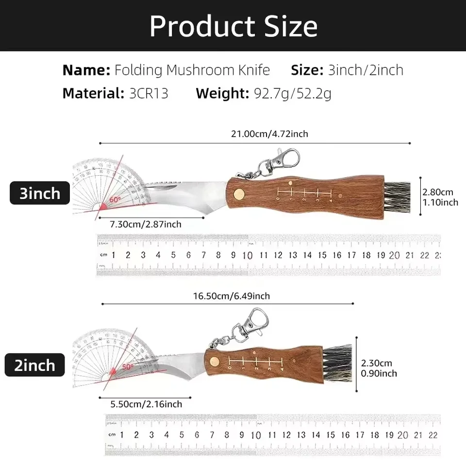 الفطر سكين للفرد روزوود مقبض شفرة من الفولاذ المقاوم للصدأ لأداة EDC التخييم شواء في الهواء الطلق #2