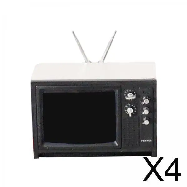 

4xTelevision Toys Gift Collectible Television Model Decor for Dollhouses
