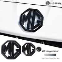 Bright Black Car Front And Rear Badge Stickers Steering Wheel Logo Sticker For MG ZS MG5 MG6 MG7 MG HS MG5 Scorpio MG6 PRO MG4