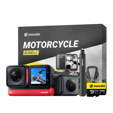 Insta360 X3 Sport-actionkamera i fickformat, 1/2-tums sensor, panoramakamera – motorcykelkit och tillbehör till X3/ONE X2/ONE RS Twin 10 best sales Insta360 One RS 1 tum - №6