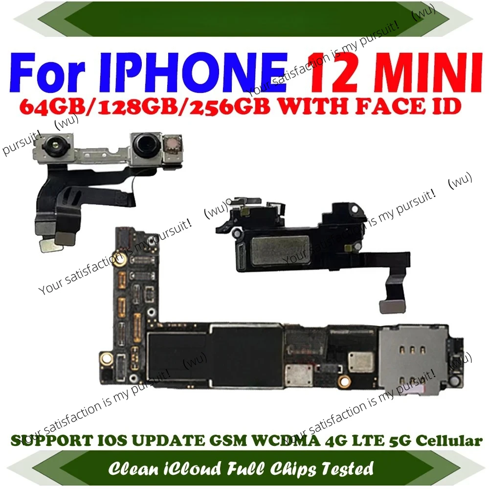 Placa base iCloud limpia para iPhone 12, MINI placa base con placa de identificación facial, placa lógica de trabajo completamente probada, compatible con actualización 12MINI