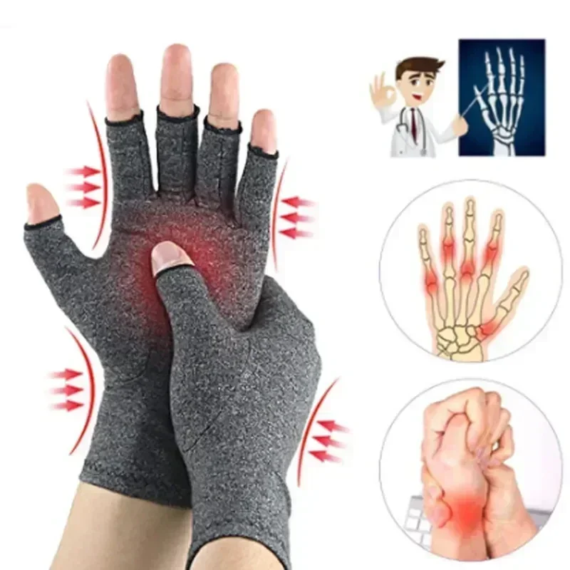 Arthritis Compression Gloves Relieve Pain From Rheumatoid RSI Carpal Tunnel Fingerless Gloves Computer Typing & Dailywork Glove