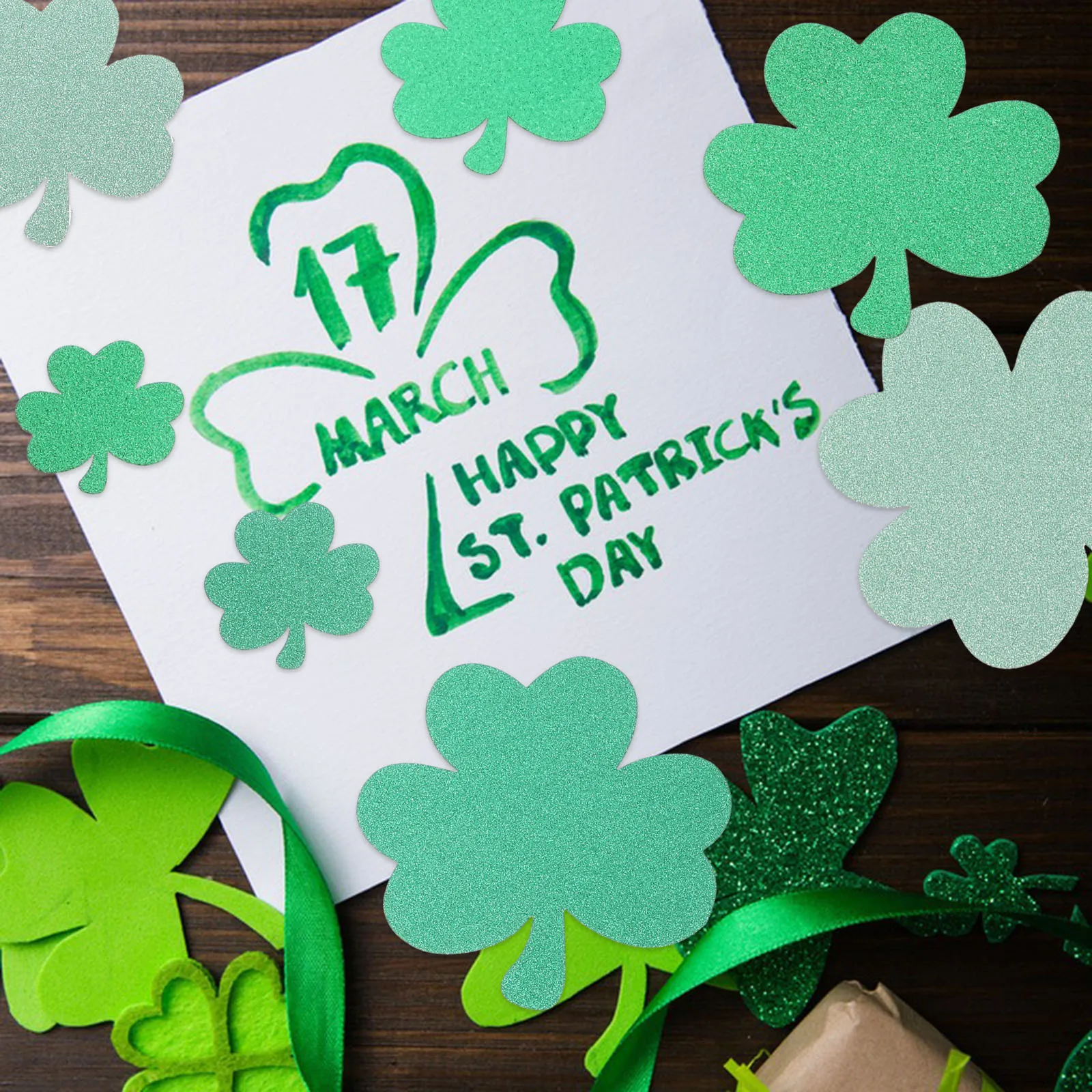 

1Set Delicate Shamrock Paper Cutouts Wall Decor Bulletin Board Classroom DIY Crafts St Patrick's Day Decoration