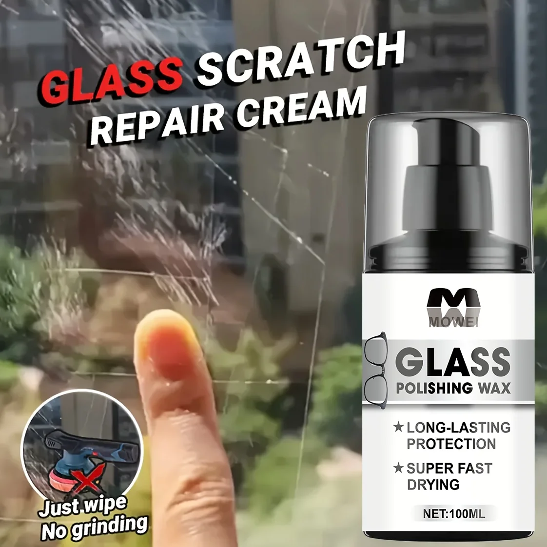 Multi-Purpose Glass & Lens Scratch Repair Kit - High-Efficiency Windshield Scratch Remover for Car, Watch, Phone, Camera