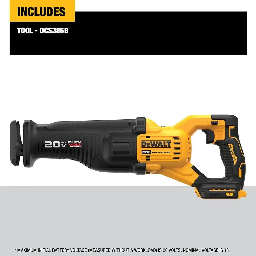 DEWALT DCS386 Brushless Cordless Reciprocating Saw With FLEXVOLT ADVANTAGE™ 20V Lithium Power Tools 3000SPM