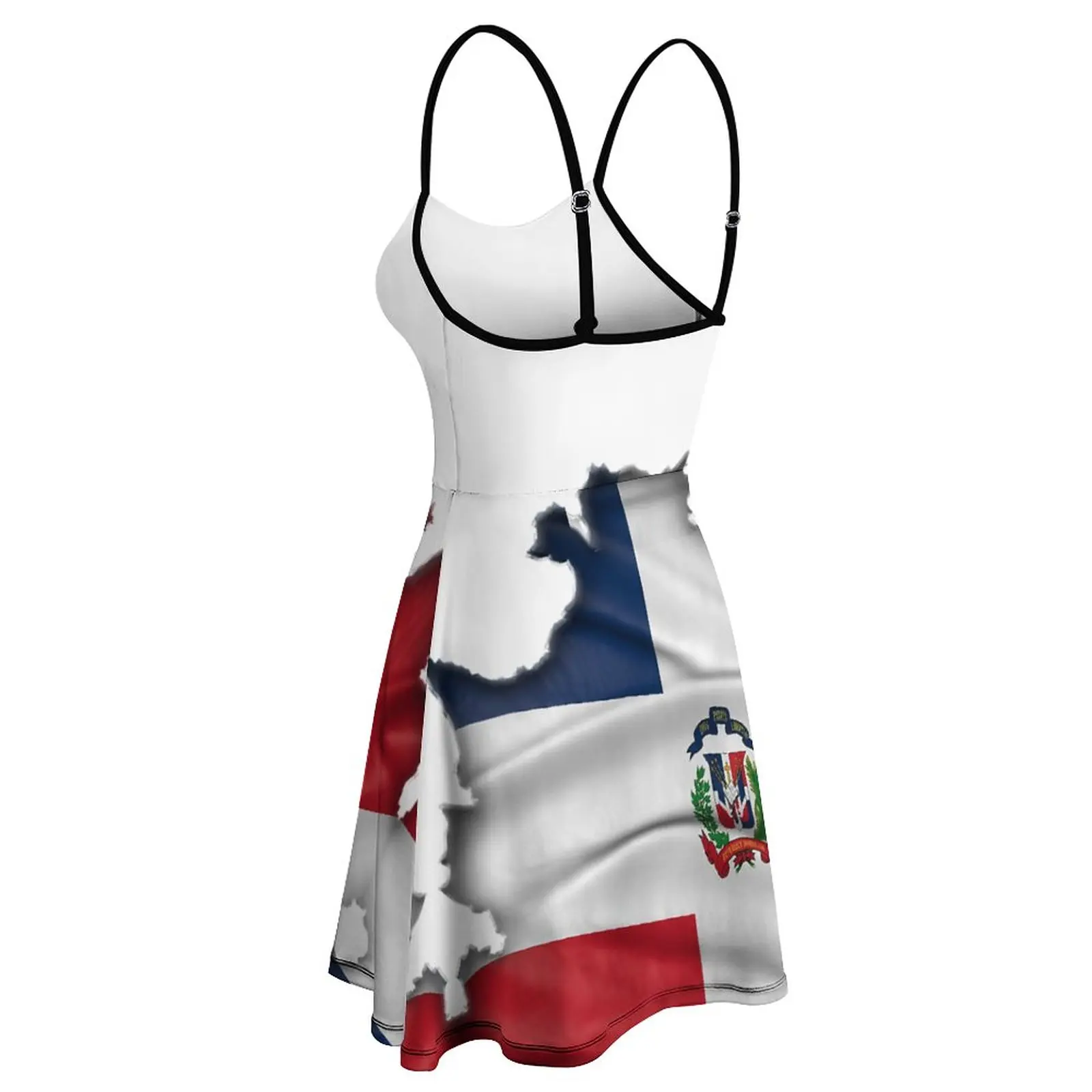 Vestido gráfico de sling feminino, vestido sexy, República Peruana Bandeira Vestuário Undercable, Dominicana