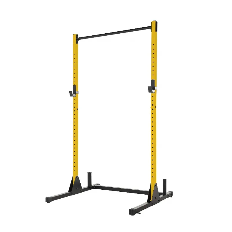 Half Power Squat Rack Household Bench Press Pull‑up Stretching Hanging Bar Shock‑absorbing Steel Frame Fitness Equipment