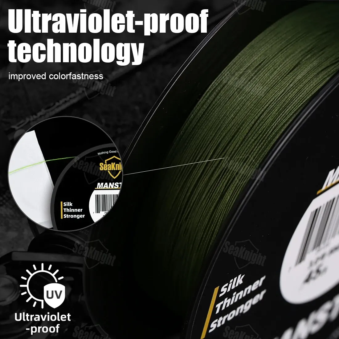 SeaKnight 8 Strands Fishing Line 500M 17LB- 50LB PE Braided Line Water Based DyeingTechnology Freshwater Saltwater Fishing