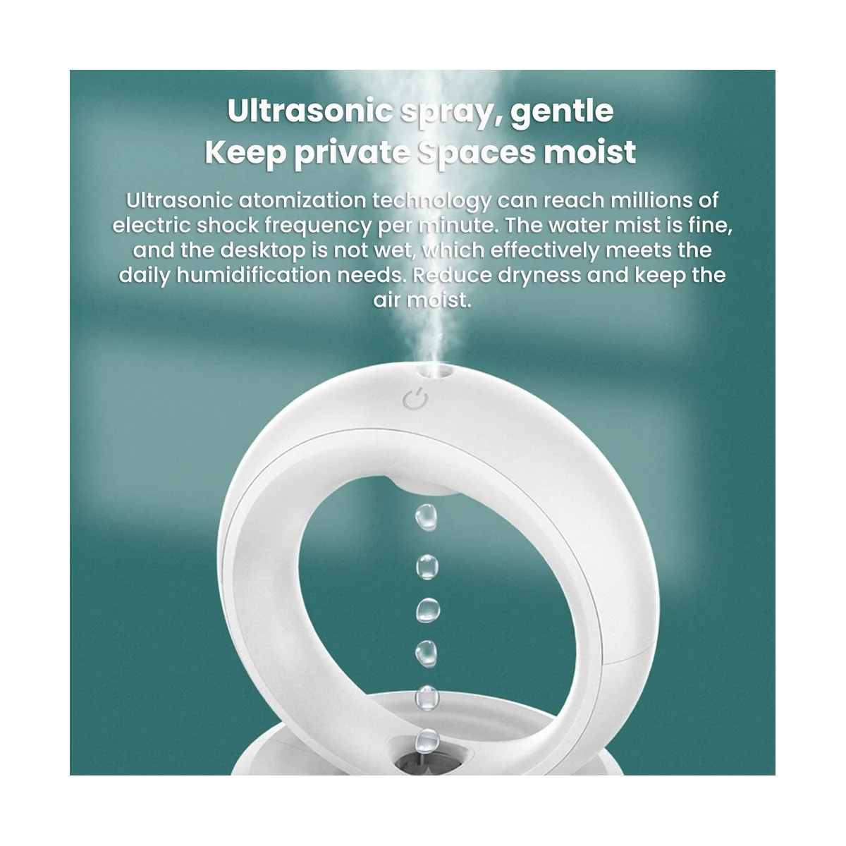 Anti-Gravity Inverted Water Droplets High Mist Volume Essential Oil Aromatherapy Ambient Light Spray Mute Humidifier