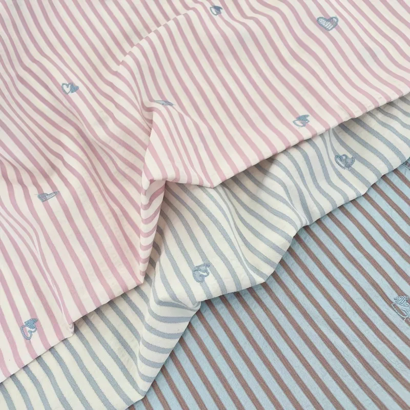 

Polyester Cotton Fabric Embroidery Heart-shaped Pajamas Bed Sheets Duvet Covers Pillowcases Handmade DIY Fabric