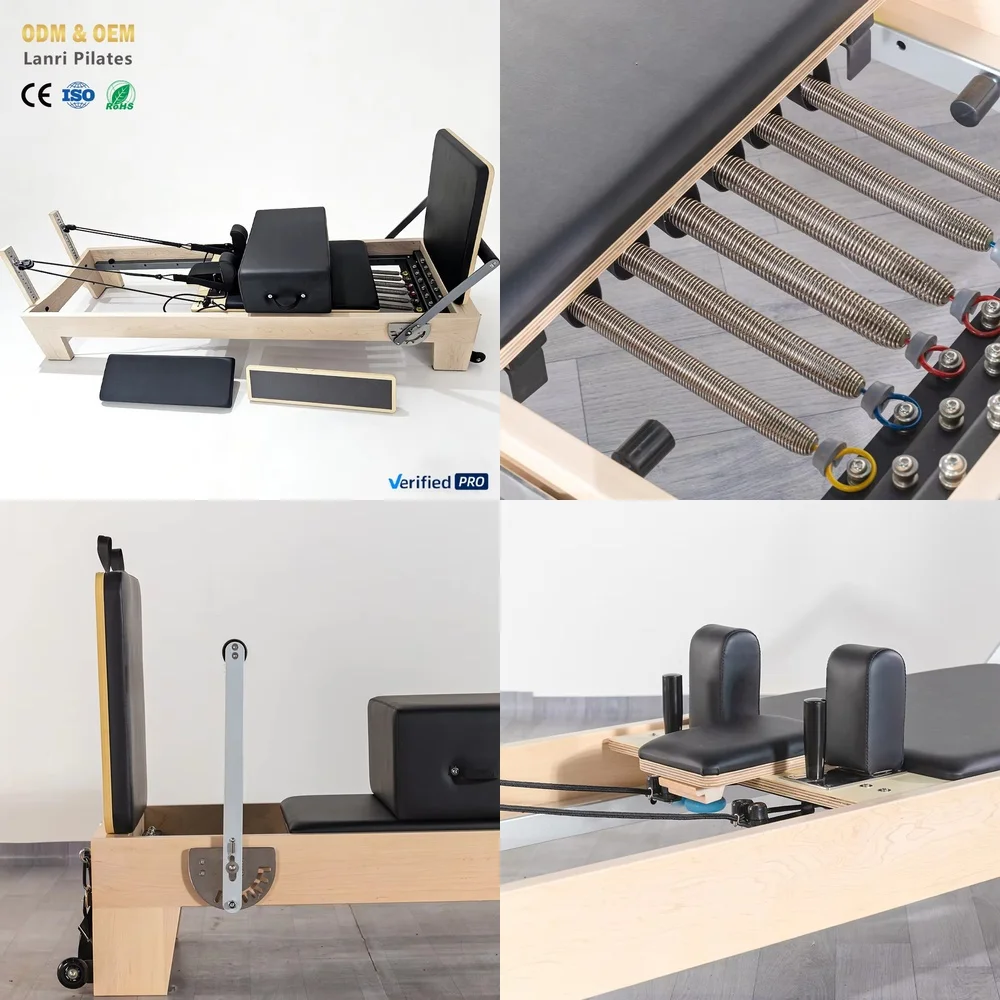 High Quality Maple Wood Pilates Reformer for Yoga Studio Fitness Bodybuilding Professional Wooden Exercise Equipment
