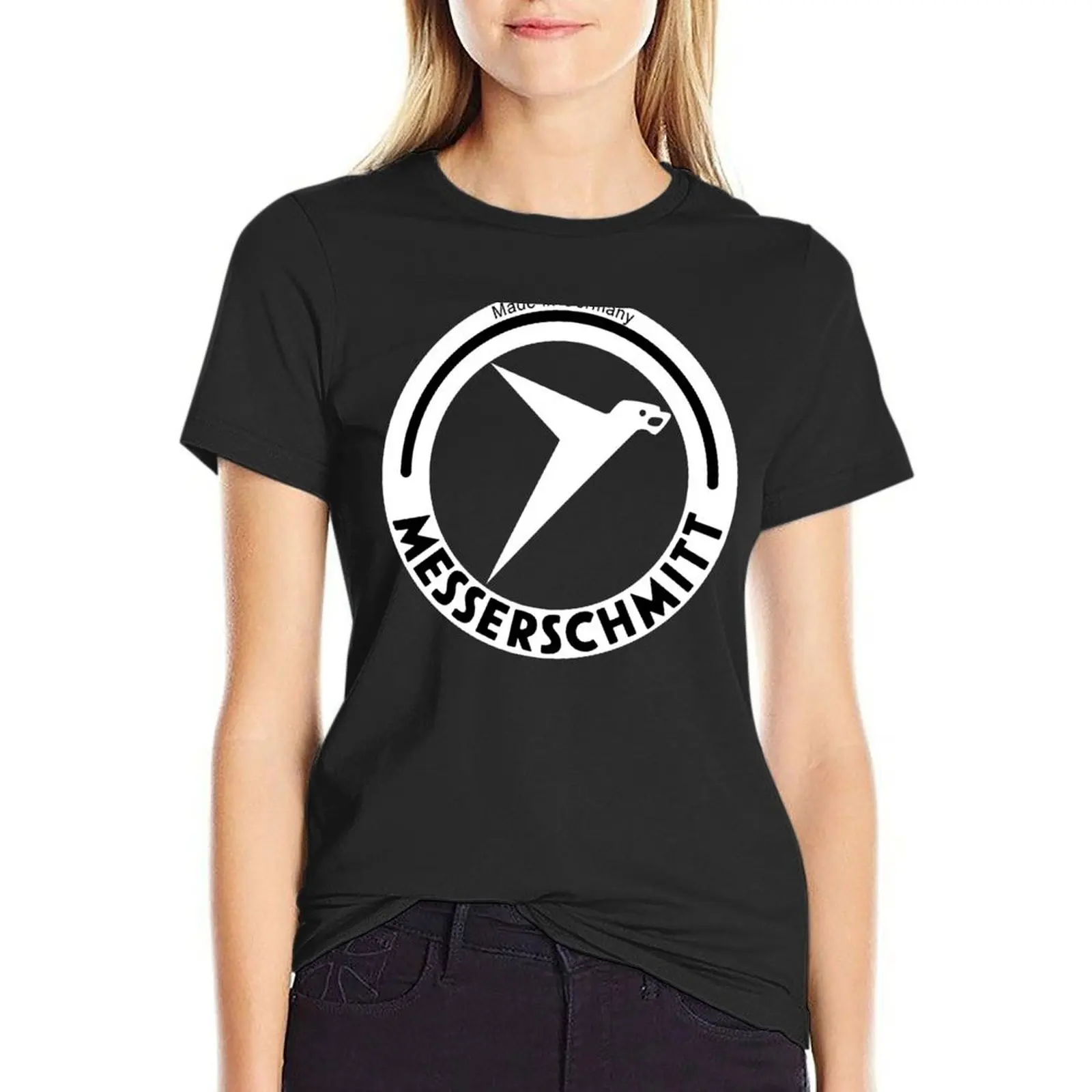 

Messerschmitt Aircraft Company Logo (White) T-Shirt cute clothes tops t shirts for Women loose fit