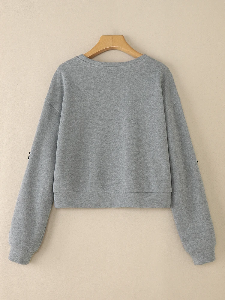 ZANZEA 2025 Frauen Langarm Pullover Sweatshirts Herbst Casual Oansatz Drop-Schulter Bogen Detail Einfarbig Hoodies 3 Farben